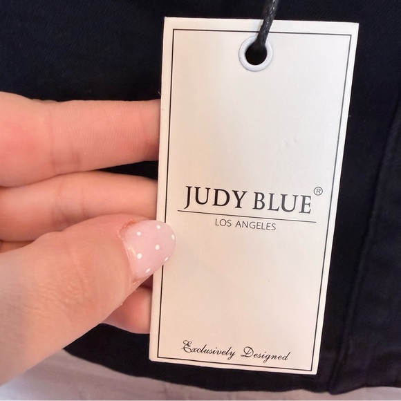 NWT Judy Blue Black High Waist Tie-Front Denim Skort - Size Large - Picture 6 of 9